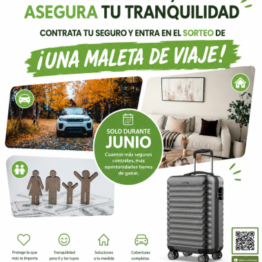 En junio, asegura tu tranquilidad: contrata tu seguro y participa en el sorteo de una maleta de viaje
