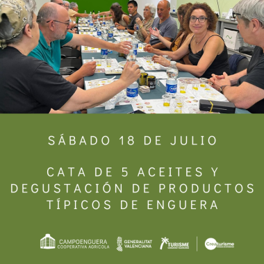 El Oleoturismo vuelve a Campoenguera con una nueva cata de cinco aceites y almuerzo enguerino el próximo 18 de julio