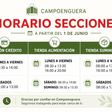 Campoenguera adapta sus horarios de verano a partir del 1 de junio