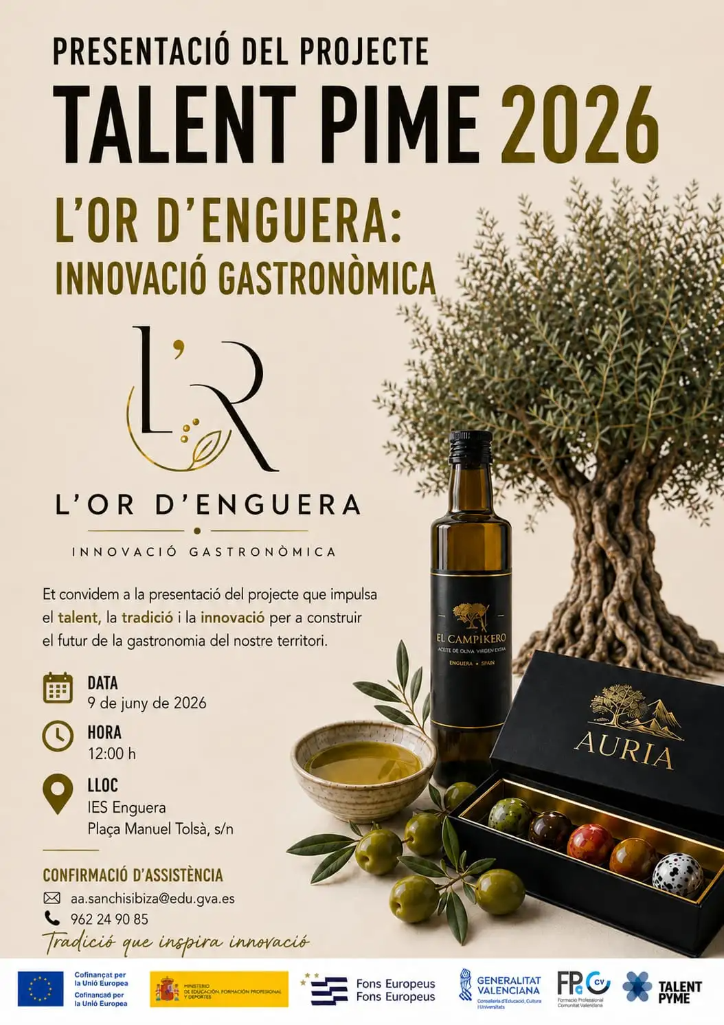 Innovación, talento y producto local: así es el proyecto "L'Or d'Enguera: Innovació Gastronòmica"