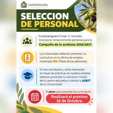 Selección de personal en CampoEnguera para la Campaña de la Aceituna 2026/2027