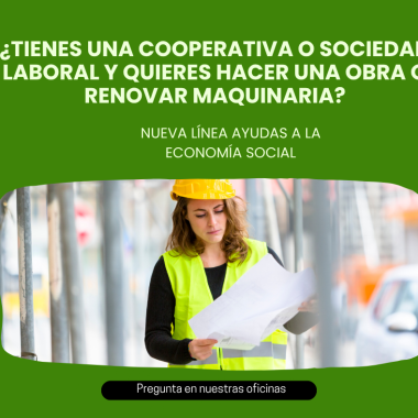 Abierto el plazo de ayudas de la Generalitat para inversiones y obras en cooperativas y sociedades laborales (hasta el 29 de mayo)