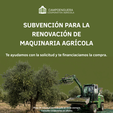 Campoenguera ayuda a tramitar el Plan Renove 2026 (MAPA) para maquinaria agraria